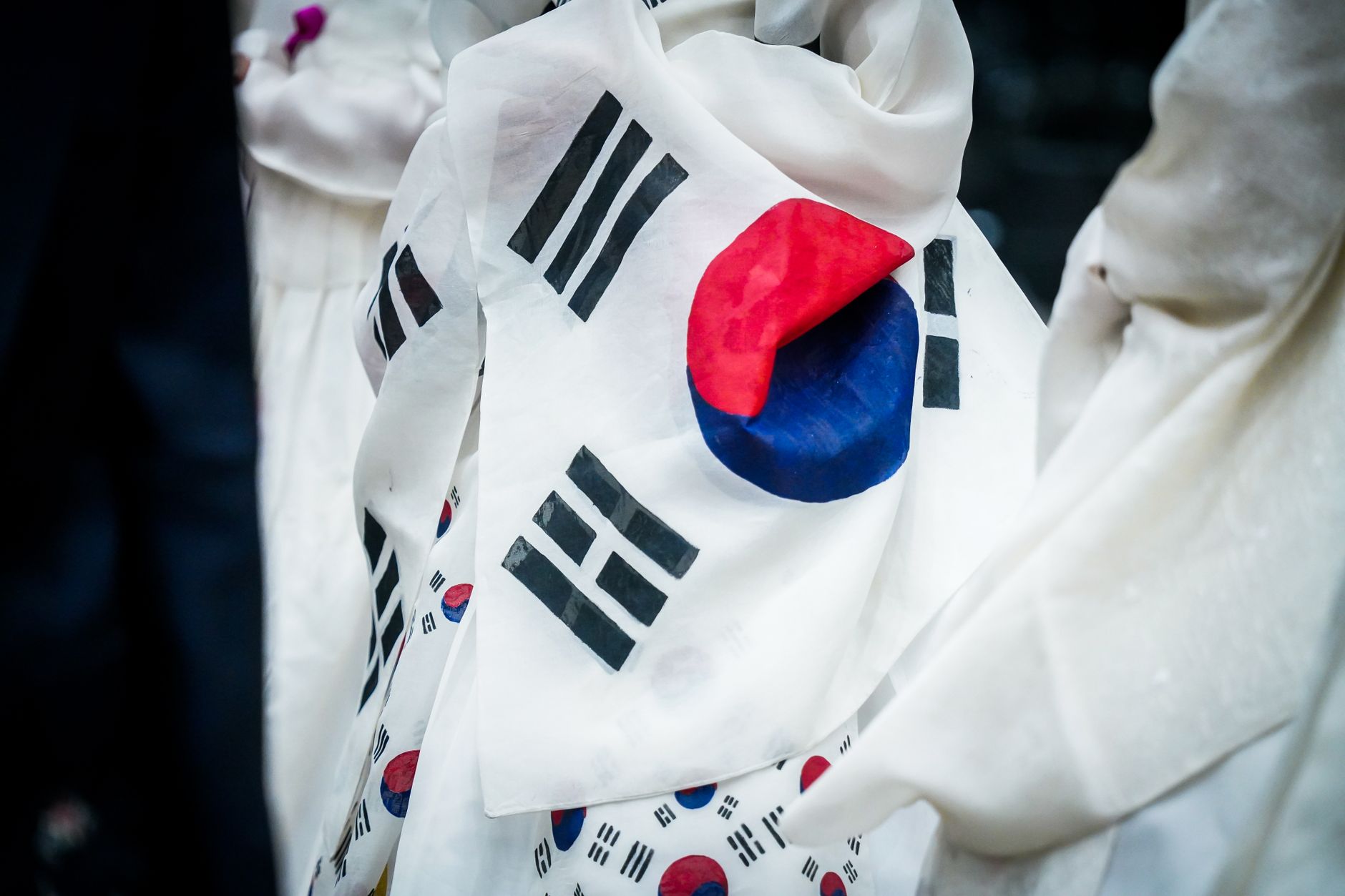 태극기 무늬가 들어간 패키지 제품 진열 사진